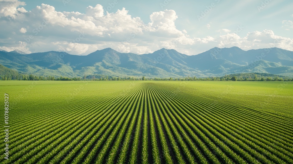 A vibrant green field stretches towards distant mountains under a blue sky, showcasing a picturesque landscape of nature's beauty. A vibrant green field stretches towards distant mountains under a blue sky, showcasing a picturesque landscape of nature's beauty.