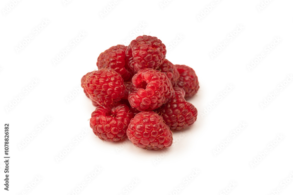 Tasty fresh raspberry isolated on a white background. Top view. Tasty fresh raspberry isolated on a white background. Top view.
