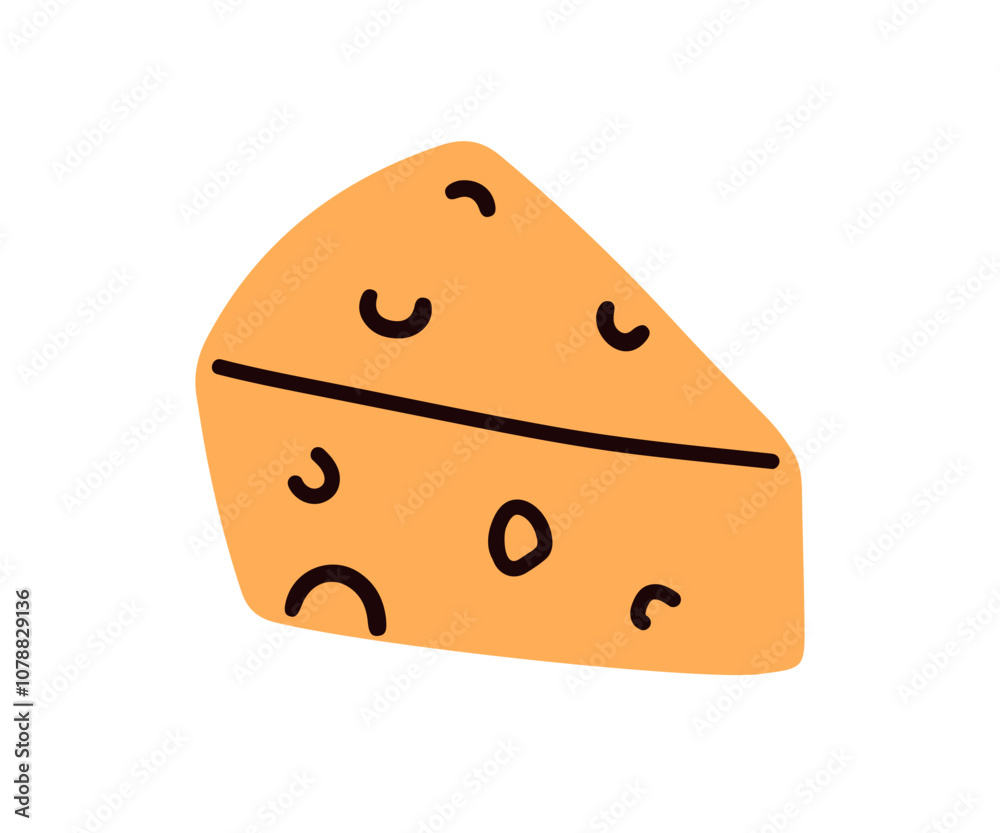 Swiss cheese, triangle piece. Emmental bar with holes, eyes. Holland snack icon. Cheesy appetizer, cut block. Dairy gourmet food product. Flat vector illustration isolated on white background Swiss cheese, triangle piece. Emmental bar with holes, eyes. Holland snack icon. Cheesy appetizer, cut block. Dairy gourmet food product. Flat vector illustration isolated on white background