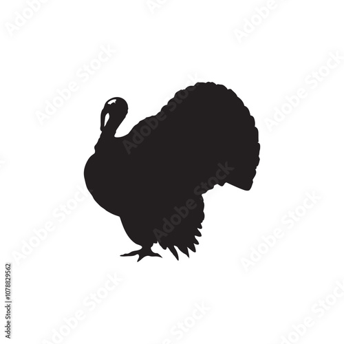 Turkey silhouette, turkey silhouette - vector illustration, Turkey silhouette vector black and white. Turkey logo. photo