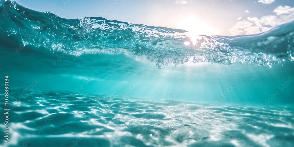 Clear ocean water with gentle waves Clear ocean water with gentle waves