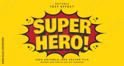 Editable text style effect - Super Hero text style theme.