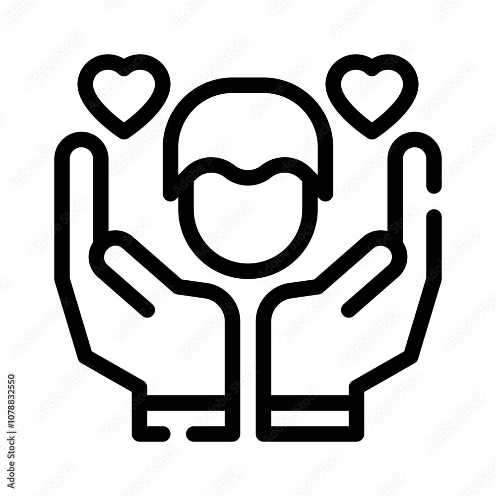 Childcare Assistance line icon Childcare Assistance line icon