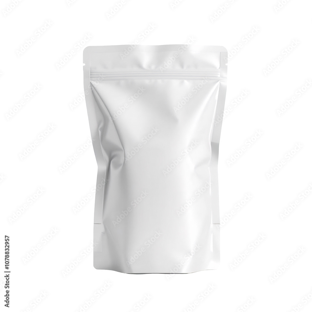White Stand Up Pouch Mockup with Zipper White Stand Up Pouch Mockup with Zipper