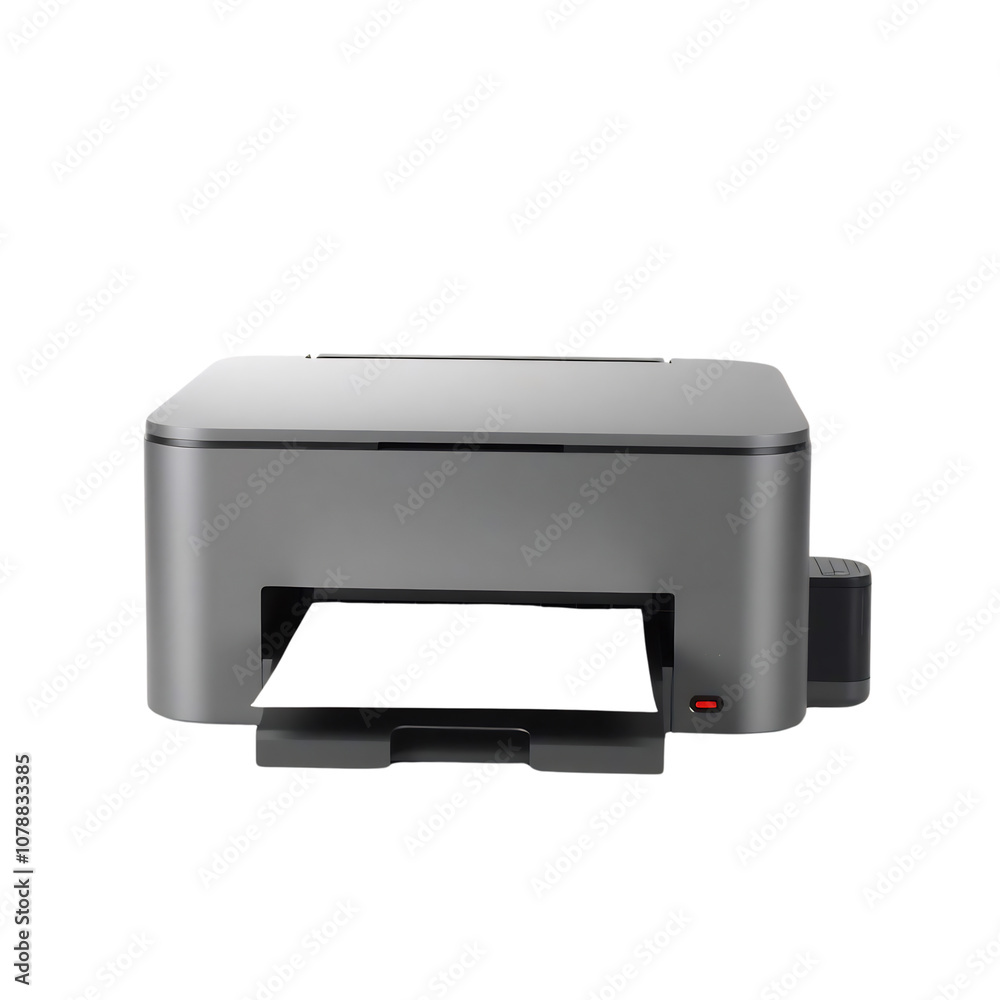 Modern Gray Inkjet Printer with Paper Tray Open Modern Gray Inkjet Printer with Paper Tray Open