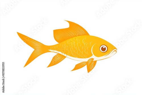 A cartoon illustration of a yellow fish