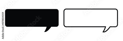 Speech bubble icons. Speech bubble icon for your web site design, logo, app and UI. Fill and stroke talk bubble set isolated on white background. Vector illustration.