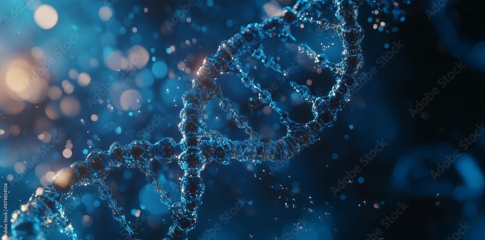 DNA Molecule in Blue Light DNA Molecule in Blue Light