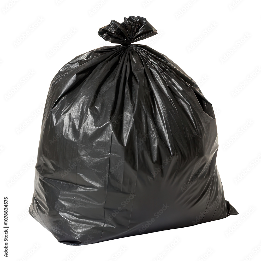 Black Plastic Garbage Bag Isolated for Waste Management, transparent background PNG Black Plastic Garbage Bag Isolated for Waste Management, transparent background PNG