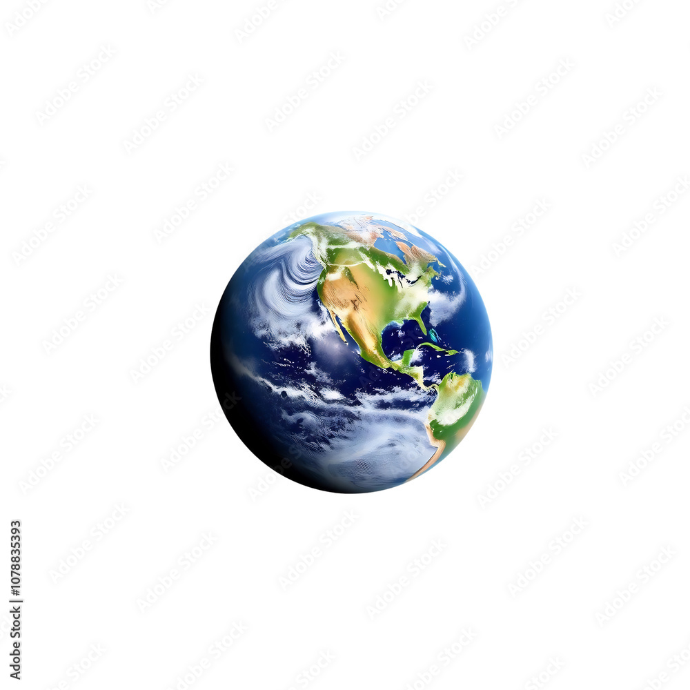 Earth Globe with North America and Clouds Earth Globe with North America and Clouds