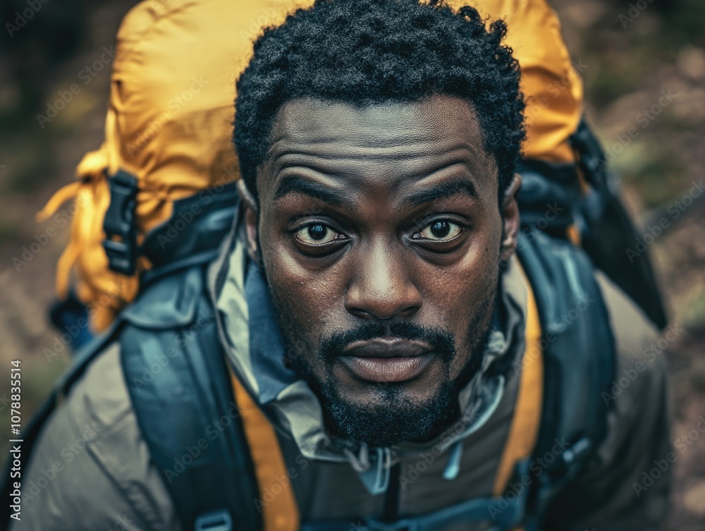 Obraz premium Adventure Awaits - Eco-Tourism Hiker Ready for the Trails