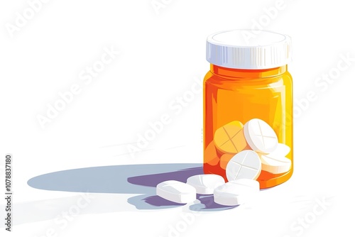 Tapety artystyczne opened bottle with pills 