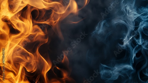 Fiery abstract wallpaper, blazing flames background for digital art and modern screen designs