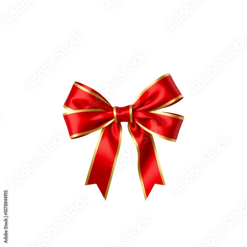 Red and Gold Satin Bow 