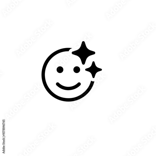 smile emoji simple Elipse tool use black and white colour use