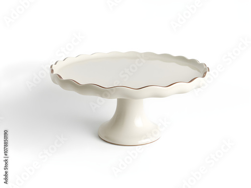 Porcelain cake stand isolated on white background