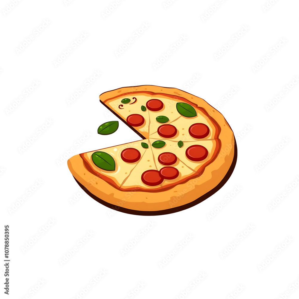 Delicious Pepperoni Pizza with Missing Slice Delicious Pepperoni Pizza with Missing Slice