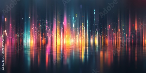 Blurred lines of multicolor lights