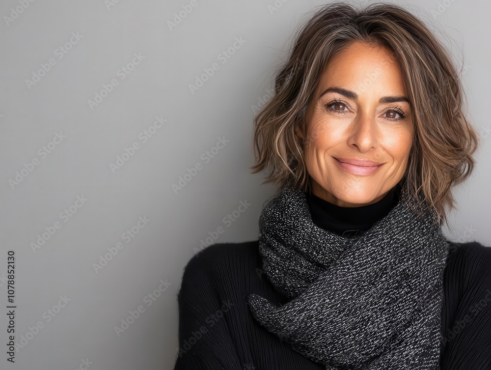 Mature woman with flawless skin and soft smile, ageless beauty, timeless charm and confidence Mature woman with flawless skin and soft smile, ageless beauty, timeless charm and confidence