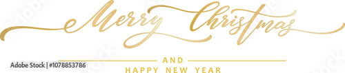 Merry Christmas text, lettering for greeting cards, banners, posters, isolated vector illustration. Merry Christmas greeting	