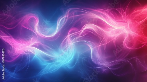 Abstract smooth glowing gradient with soft swirls of neon pink and blue