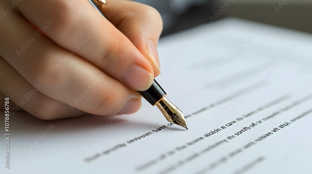 Zoomed view hand writing legal document generated illustration Zoomed view hand writing legal document generated illustration