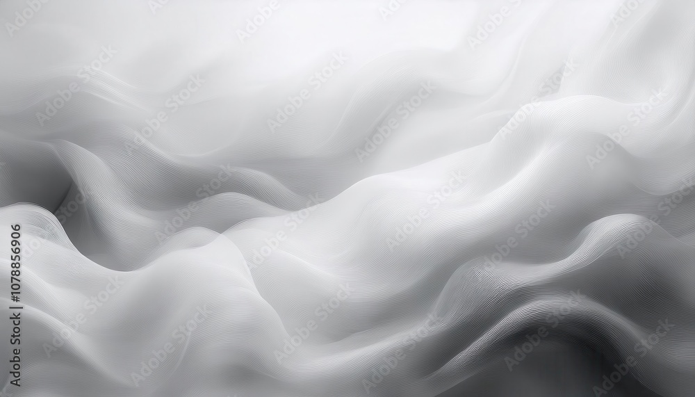 Obraz premium Abstract Flowing Gray Landscape with Smooth Wave Like Patterns and Delicate Textures. Perfect for Website Banners, Minimalist Backgrounds, or Elegant Branding Concepts
