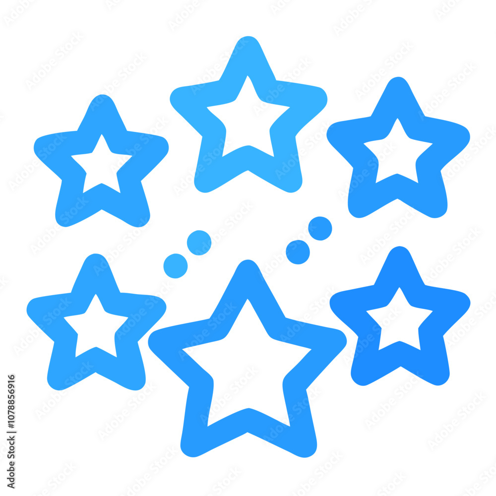 Obraz premium Vector blue stars icon in the winter sky for festive and celestial designs