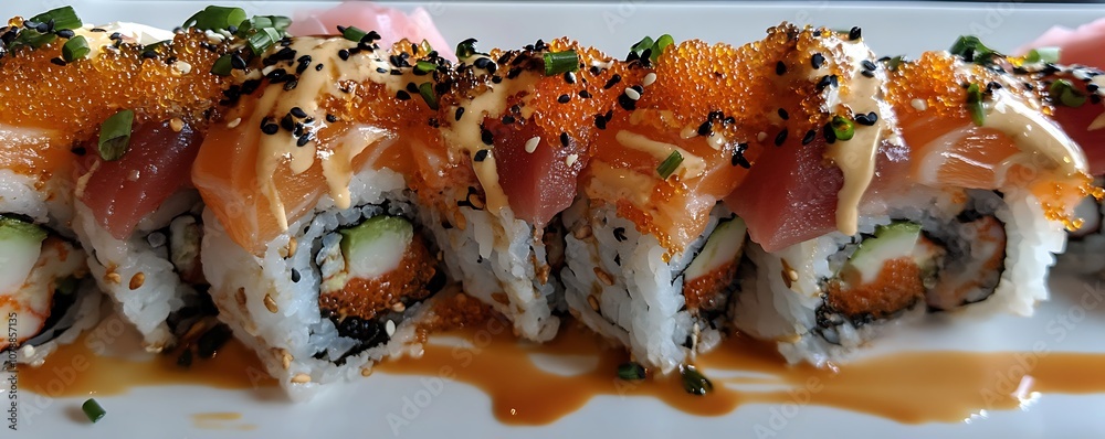 A a beautifully arranged plate sushi, capturing the artistry culinary presentation. A a beautifully arranged plate sushi, capturing the artistry culinary presentation.
