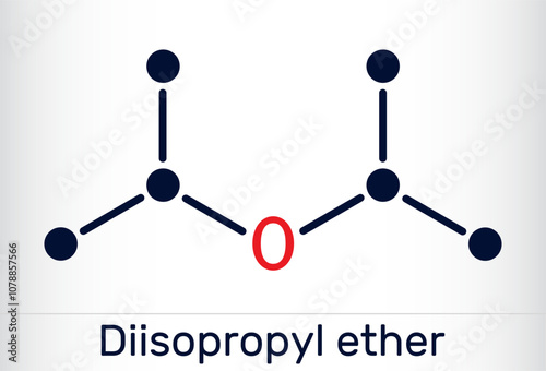 Diisopropyl ether molecule. Skeletal chemical formula. Vector