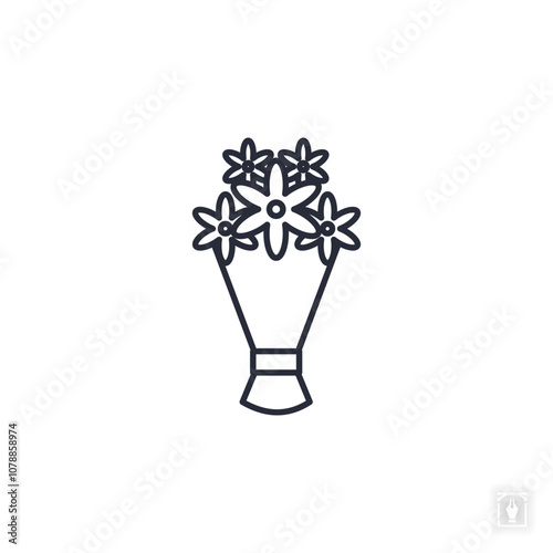 Flower bouquet icon. Flower bouquet Symbol sign for mobile concept and web design. Vector icon, Logo illustration, Vector graphics