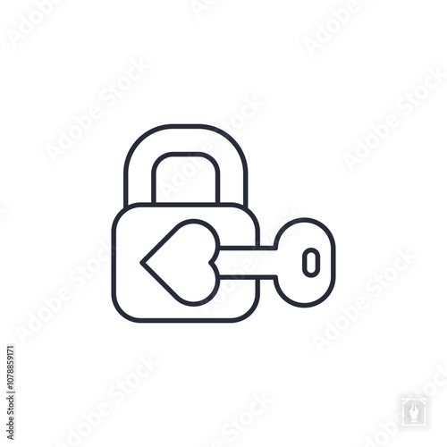 Heart lock icon. Heart lock Symbol sign for mobile concept and web design. Vector icon, Logo illustration, Vector graphics