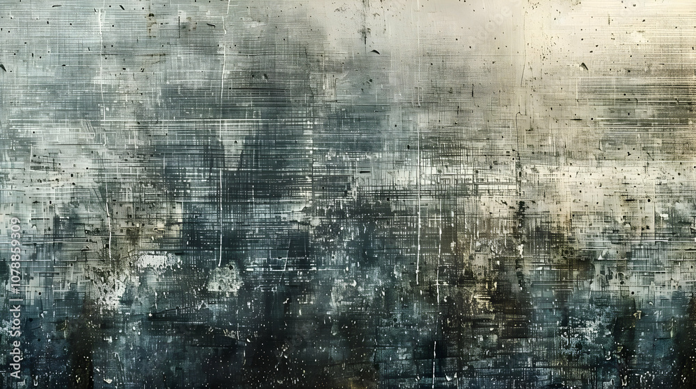 Obraz premium Abstract Scratched Metal Texture with a Gradient of Blue, Green, and Yellow Colors