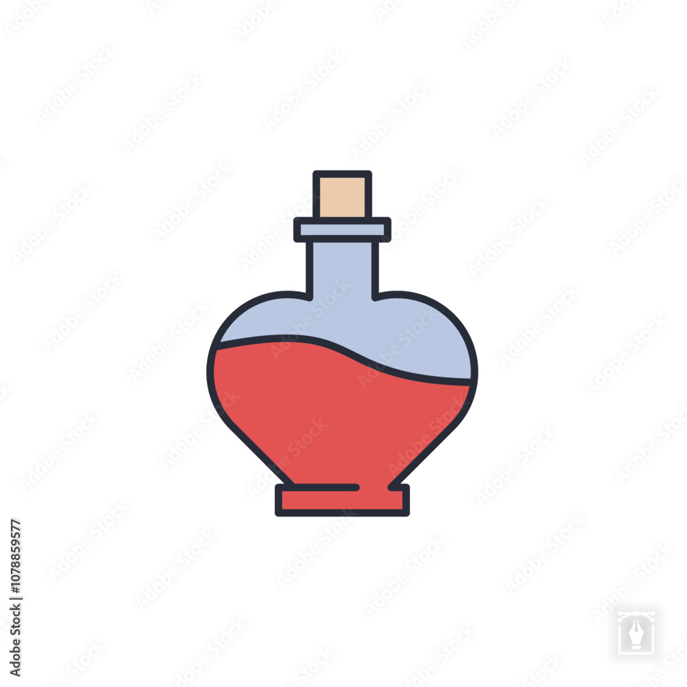 Obraz premium Love potion bottle icon. Love potion bottle Symbol sign for mobile concept and web design. Vector icon, Logo illustration, Vector graphics