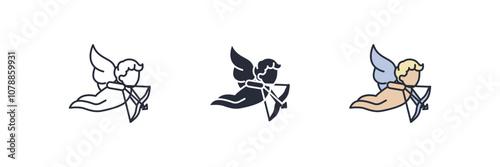 Cupid icon. Cupid Symbol sign for mobile concept and web design. Vector icon, Logo illustration, Vector graphics