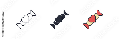 Candy hearts icon. Candy hearts Symbol sign for mobile concept and web design. Vector icon, Logo illustration, Vector graphics