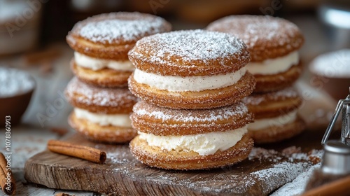 Mexican churro ice cream sandwiches