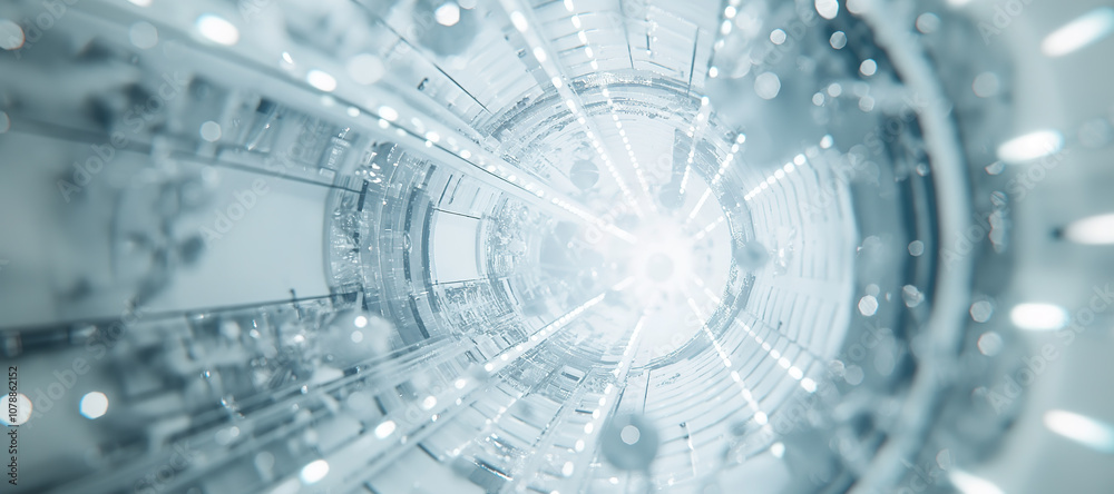 Obraz premium futuristic spaceship machine tunnel background 20