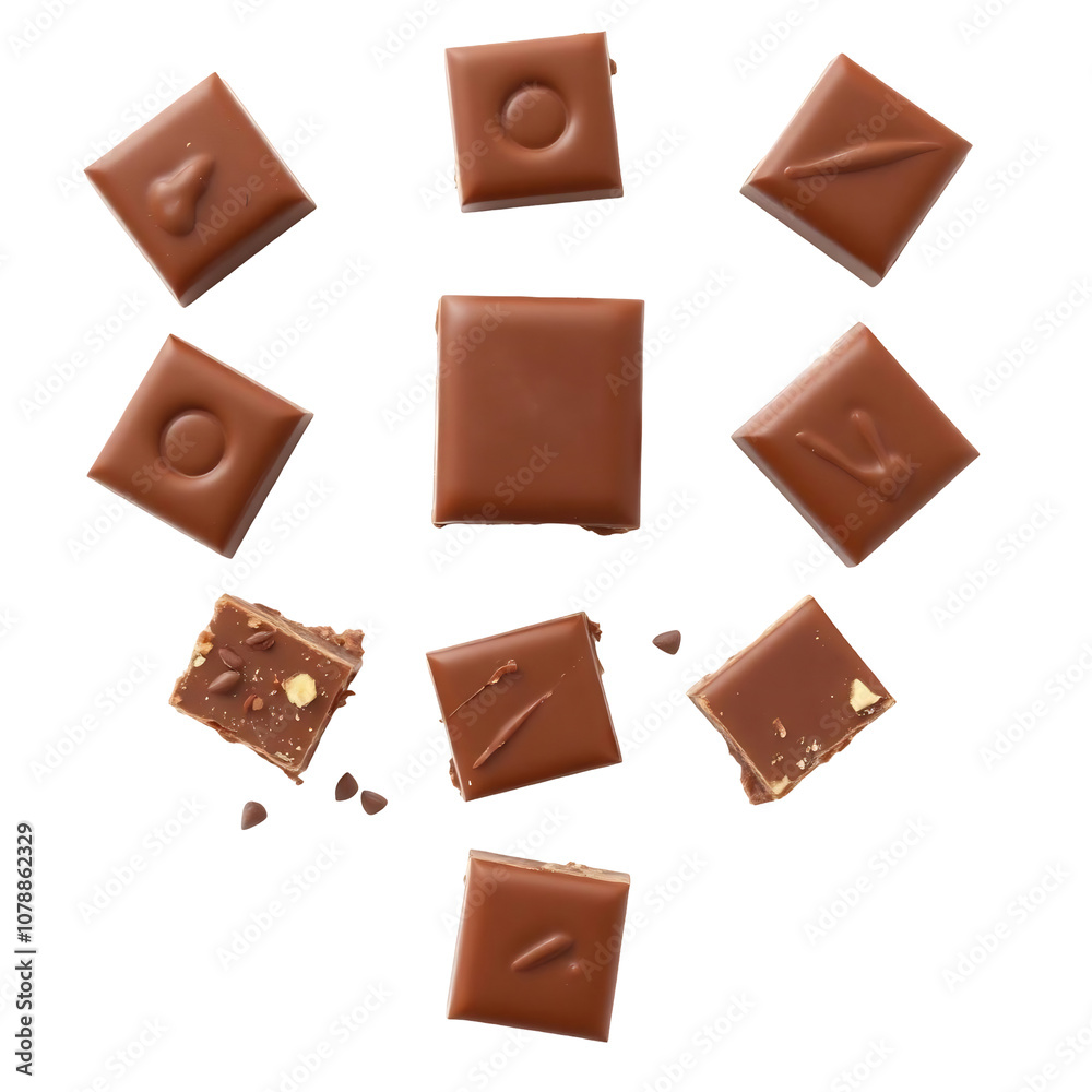 Assorted Chocolate Squares with Nuts and Fillings Assorted Chocolate Squares with Nuts and Fillings