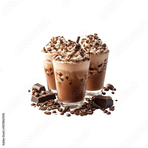  Chocolate Frappe: Cool and refreshing, mixed with coffee isolated on white background