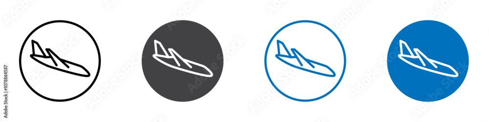 Airplane icon Logo sign in thin line outline Airplane icon Logo sign in thin line outline