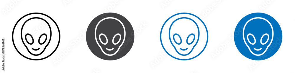 Alien icon Logo sign in thin line outline Alien icon Logo sign in thin line outline