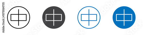 Align horizontal icon Logo sign in thin line outline