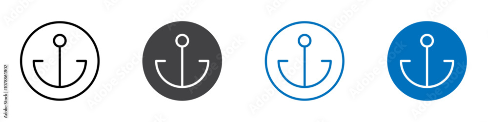 Anchor icon Logo sign in thin line outline Anchor icon Logo sign in thin line outline