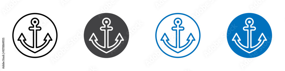 Anchor icon Logo sign in thin line outline Anchor icon Logo sign in thin line outline