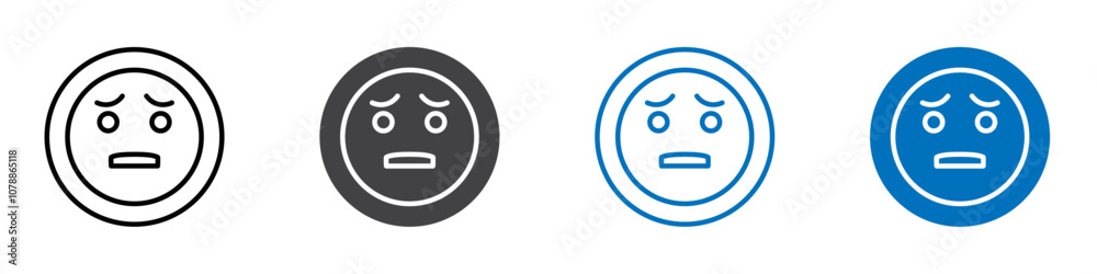 Anguished emoji icon Logo sign in thin line outline Anguished emoji icon Logo sign in thin line outline