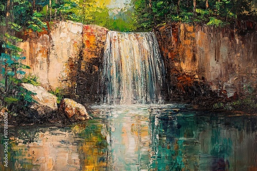 Oil Painting - Waterfall Landscape
Oil Painting - Waterfall Landscape
