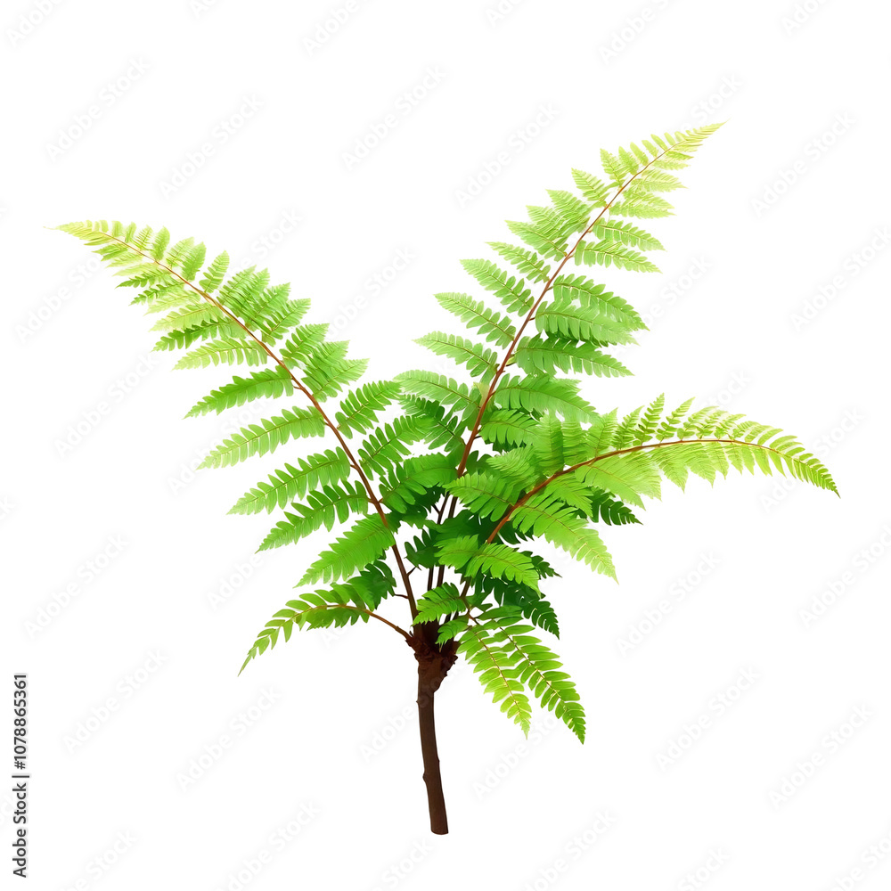 Lush Green Fern Plant Isolated Lush Green Fern Plant Isolated