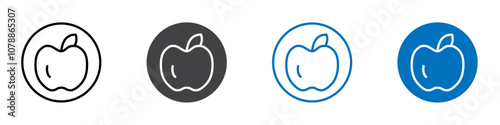 Apple icon Logo sign in thin line outline