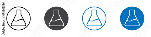 Beaker icon Logo sign in thin line outline